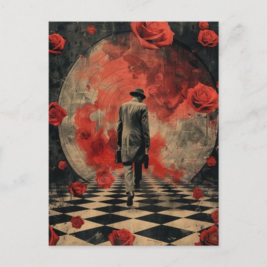 Carte Postale Collage Surreal Business Man (Devant)