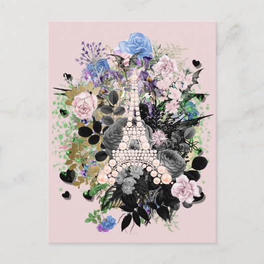 Carte Postale Collage Tour Eiffel (Devant)