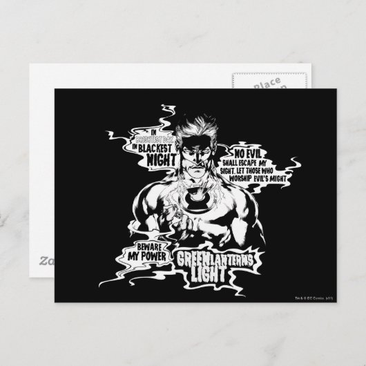 Carte Postale Collage vert des textes de lanterne (Devant / Derrière)