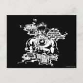 Carte Postale Collage vert des textes de lanterne (Devant)