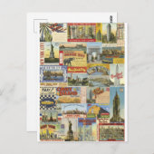 Carte Postale Collage Ville de New York (Devant / Derrière)