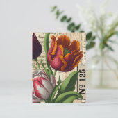 Carte Postale Collage Vintage des tulipes (Debout devant)