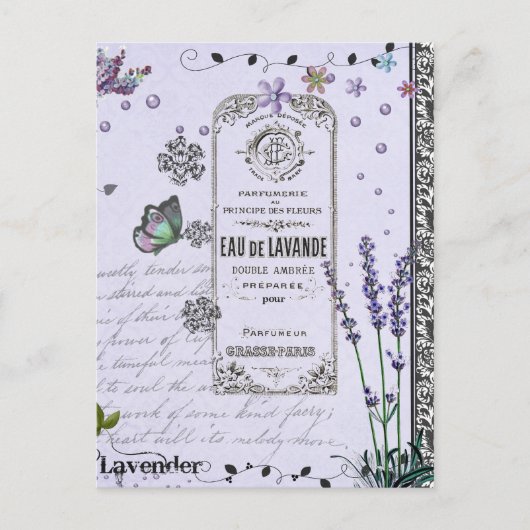 Carte Postale Collage vintage Lavender (Devant)