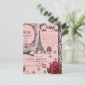 Carte Postale Collage vintage Pink Paris (Debout devant)