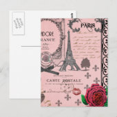 Carte Postale Collage vintage Pink Paris (Devant / Derrière)