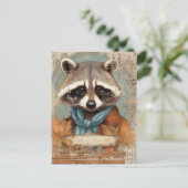 Carte Postale Collage vintage Raccoon (Debout devant)