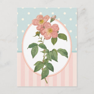 Carte Postale Collage vintage Rose Roses Botanique Imprimer