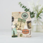 Carte postale collage Vintage voyage (Debout devant)