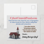 Carte Postale Collecte de fonds pour la Cyber-Église (Devant / Derrière)