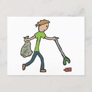 Carte Postale Collecte de journaux et de dossiers