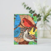 Carte Postale Collecte d'oiseaux (Debout devant)