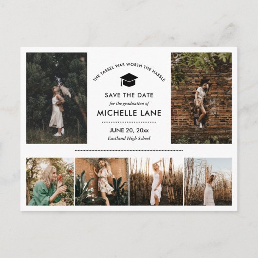 Carte Postale Collecte photo des diplômés modernes Enregistrer l (Devant)