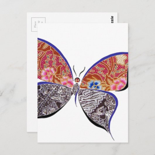 Carte Postale collection batik et papillon no 6 (Devant / Derrière)