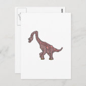 Carte Postale Collection de dessins animés Brachiosaurus Crayon (Devant / Derrière)