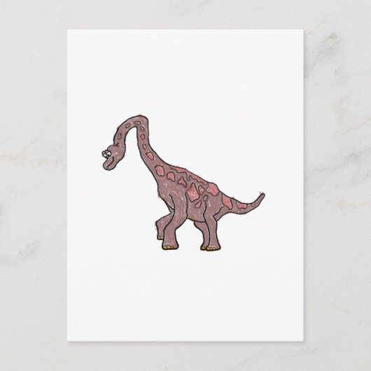 Carte Postale Collection de dessins animés Brachiosaurus Crayon (Devant)