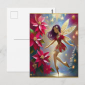 Carte Postale Collection de fées de Noël - Cheveux de prune droi (Devant / Derrière)