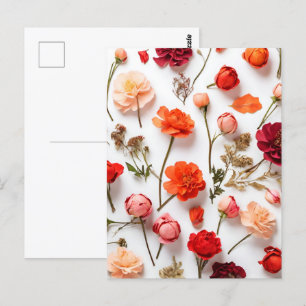 Carte Postale Collection de fleurs printanières