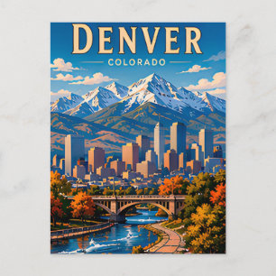 Carte Postale 🌄 Collection de la ville de montagne de Denver Co