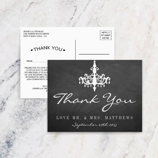 Carte Postale Collection de Mariage Chandelier élégant