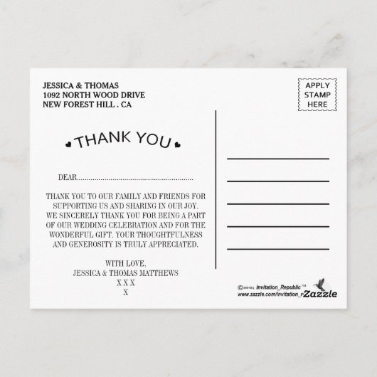 Carte Postale Collection de Mariage Chandelier élégant (Dos)