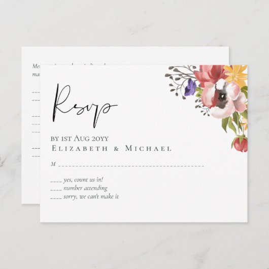 Carte Postale Collection de Mariages de couleurs de automne rust (Devant / Derrière)