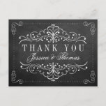 Carte Postale Collection de Mariages Ornate Chalkboard<br><div class="desc">La collection de Mariages de tableau de bord orné - Cartes postales de Merci.</div>