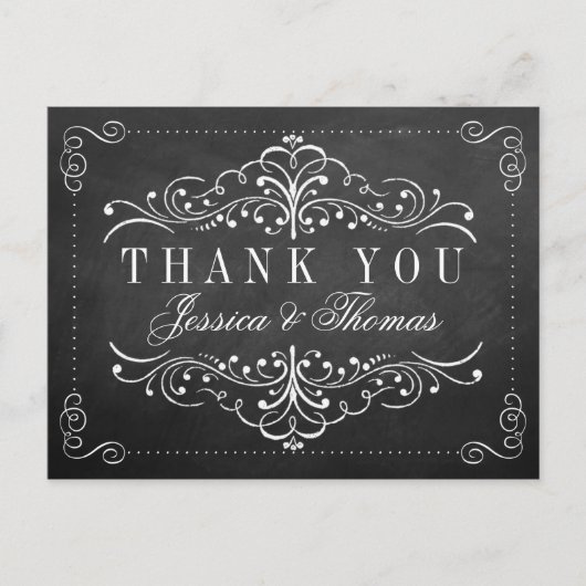 Carte Postale Collection de Mariages Ornate Chalkboard (Devant)