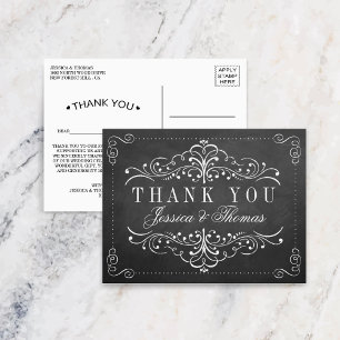 Carte Postale Collection de Mariages Ornate Chalkboard