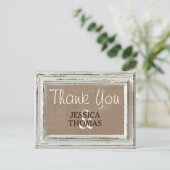 Carte Postale Collection de Mariages Rustic White Frame & Burlap (Debout devant)