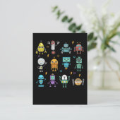 Carte Postale Collection de robots drôles de robotique (Debout devant)
