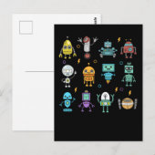 Carte Postale Collection de robots drôles de robotique (Devant / Derrière)