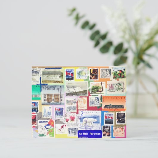 Carte Postale Collection de timbres (Debout devant)