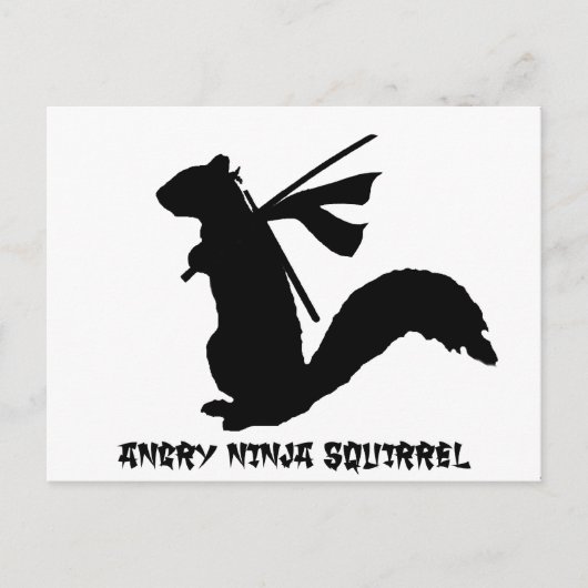 Carte Postale Collection d'écureuils Ninja en colère (Devant)