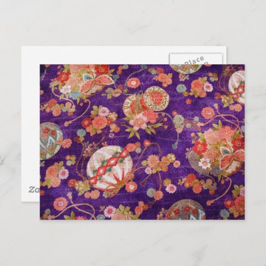 CARTE POSTALE COLLECTION D'IMPRESSION DE KIMONO DE GLOBE DE (Devant / Derrière)