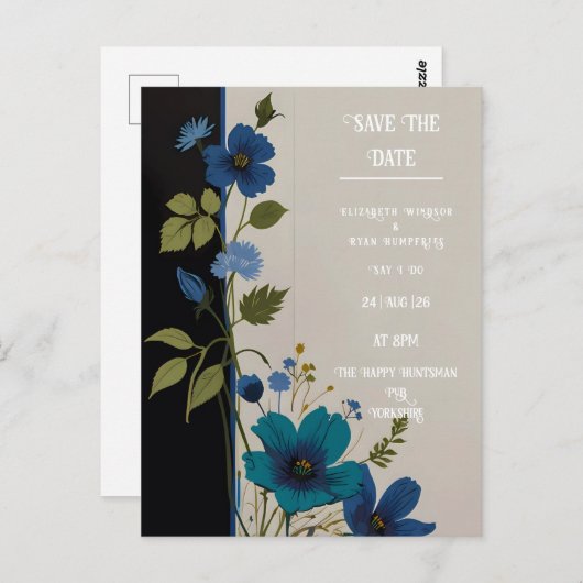 Carte Postale Collection d'invitations florales mariages (Devant / Derrière)