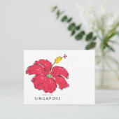CARTE POSTALE COLLECTION HIBISCUS DE SINGAPOUR (Debout devant)