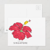 CARTE POSTALE COLLECTION HIBISCUS DE SINGAPOUR (Devant / Derrière)