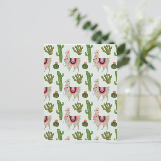 Carte Postale Collection Llamarama | Cactus & Llama Motif (Debout devant)