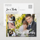 Carte Postale Collection moderne 4 Mariage photo Merci (Devant / Derrière)