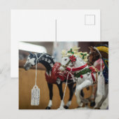 Carte Postale Collection ornementale de chevaux de carrousel (Devant / Derrière)