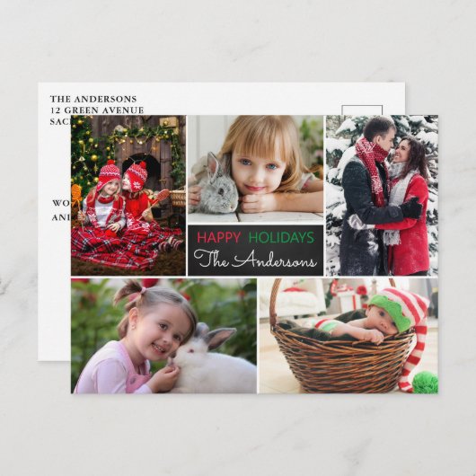 Carte Postale Collection photo moderne Joyeux Fêtes Noël (Devant / Derrière)