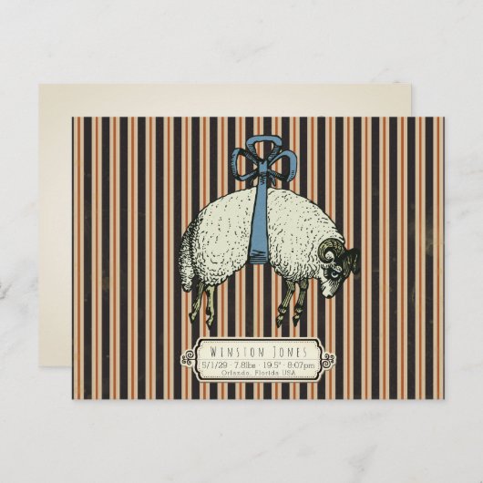 Carte Postale Collection Pretty Bow Sheep™ - (Devant / Derrière)