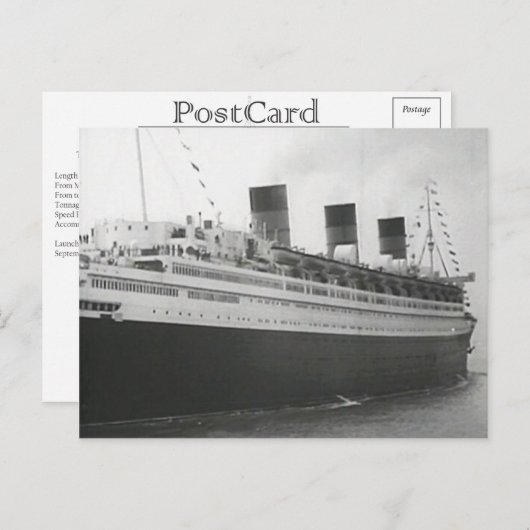 Carte Postale Collection Queen Mary RMS (Devant / Derrière)