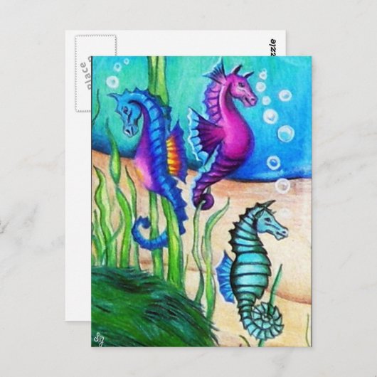 Carte Postale Collection Sea Horses (Devant / Derrière)