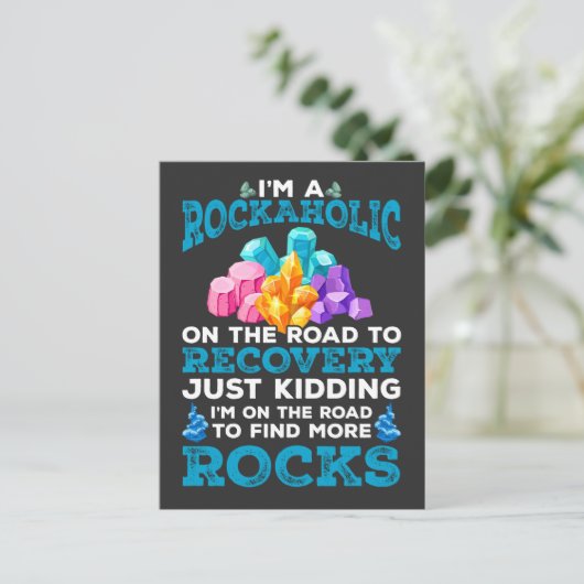 Carte Postale Collectionneur de roches drôle Géologue amateur Gé (Debout devant)