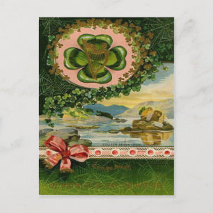 Carte Postale Colleen Brawn Rock Killarney Harpe Four Leaf Cloch