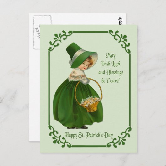 Carte postale Colleen irlandais (Devant / Derrière)