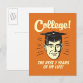 Carte Postale Collège : Les 7 Meilleures Années De Ma Vie (Devant / Derrière)
