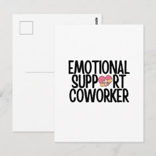 Carte Postale collègue de travail drôle de soutien émotionnel