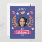 Carte Postale collègue le plus mignon jamais - meilleur co-trava (Devant / Derrière)